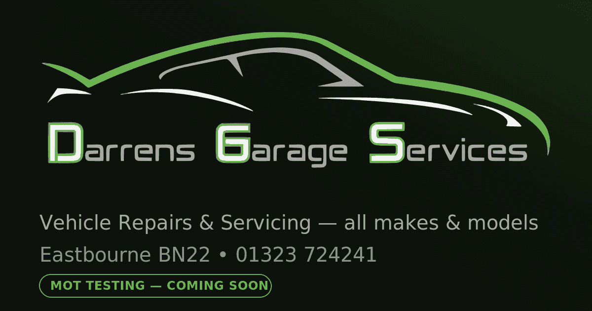 Darrens Garage Services branding for vehicle repairs and servicing in Eastbourne